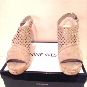 Nine West Perforated Slingback Sandal Cork Bottom
